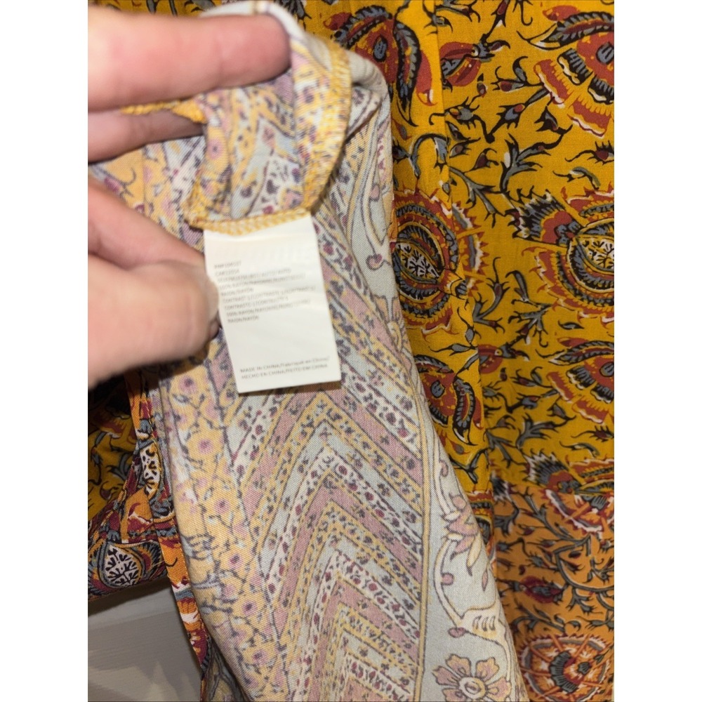 Tiny Anthropologie Ismelda Sz L Tunic Dress Yellow Floral $148 Pockets Lace - Picture 12 of 16